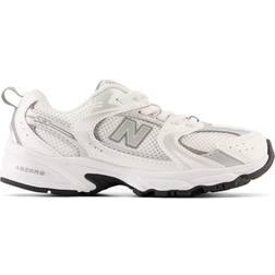 New Balance Kid's 530 Bungee Shoes - White/Silver Metallic