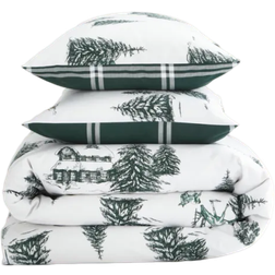 Dunelm Winter Spruce Duvet Cover Green, White (260x220cm)