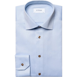 Eton Signature Twill Contrasting Details Shirt - Light Blue