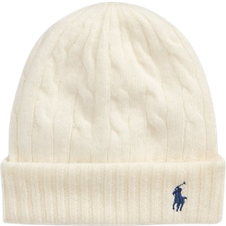 Ralph Lauren Cable Knit Wool Cashmere Beanie - Cream