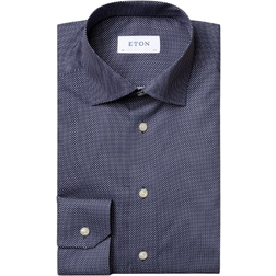 Eton Chemise bleu foncé À pois signature