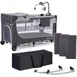 Kinderkraft TOURIST COT LEODS WITH ACCESSORIES GRAY