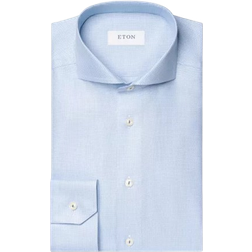 Eton Semi Solid Signature Twill Shirt - Light Blue