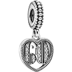 Pandora 60th Celebration Dangle Charm - Silver/Transparent