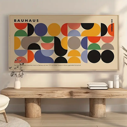 Temu Vibrant Bauhaus-Inspired Geometric Natural Bild 80x40cm