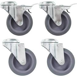 vidaXL 4 pcs Roulettes pivotantes à trou de boulon 75 mm