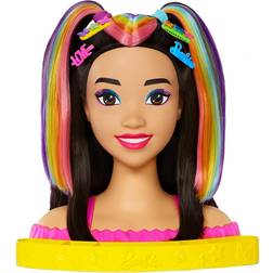 Mattel Barbie Neon Rainbow Deluxe Styling Head Black Hair HMD81