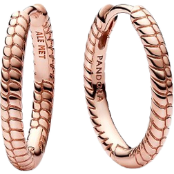 Pandora Moments Small Charm Hoop Earrings - Rose Gold