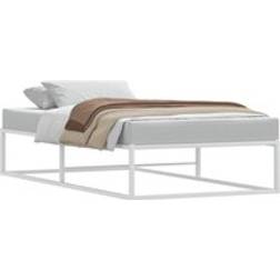 vidaXL Utan Madrass Vit 90x200 cm Metall Sängram