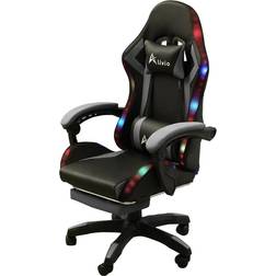 Alivio (Grey) 360 Degree Swivel LED Gaming Chair with Footrest
