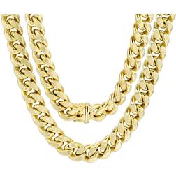 Nuragold Thick Miami Cuban Link Chain Necklace 11mm - Gold