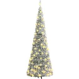 vidaXL Artificial Pop-up Flocked Snow Green/ White Julgran 210cm