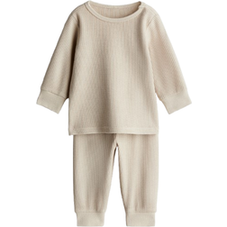 H&M Kid's Waffled Cotton Set - Beige