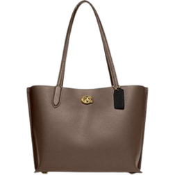 Coach Willow Tote Bag - Refined Pebble Leather/Brass/Dark Stone