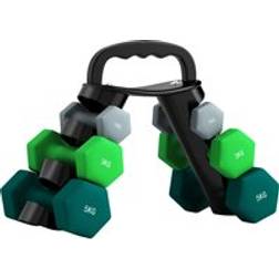 Sportnow Dumbbells Set with Carry Storage Rack Set of 6