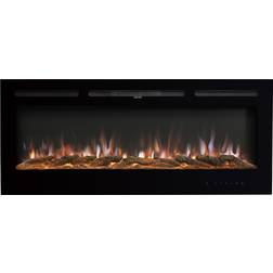 Living and Home Living and Home Wall Mounted or Recessed Electric Fireplace Black 55 x 15 x 130cm