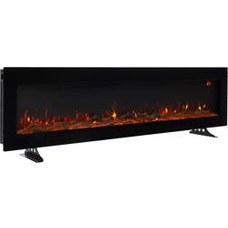Living and Home Living and Home Wall Mount Electric Fireplace 60 Inch Black 32.7 x 12 x 152.4cm