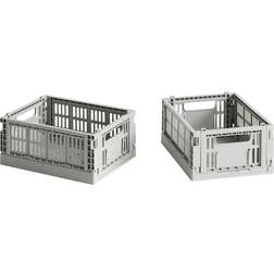 Hay Colour Crate Mini Light Grey Oppbevaringskurv 2st