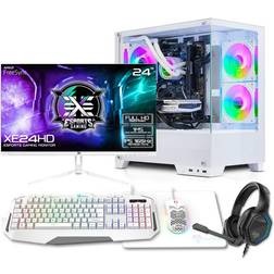 X= Mini CUBE AMD Ryzen 5 5500 6 Core, Nvidia RTX 4060 8GB, 24" 165Hz Monitor Package For Gaming