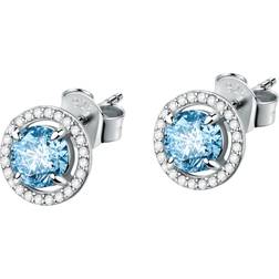 Morellato Tesori Earrings - Silver/Aquamarine/Transparent