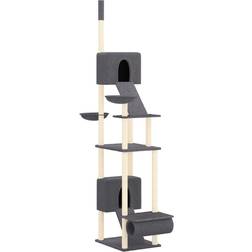 vidaXL Árbol Rascador Para Gatos Suelo A Techo Gris Oscuro 277-303 cm