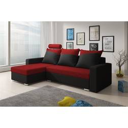 Fun-Möbel Nora Black/Red Sofa 240cm 3-Sitzer