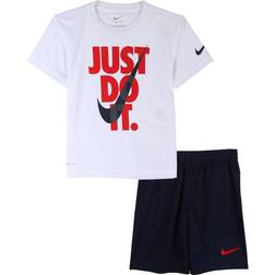 Nike Little Kid's Just Do It Dri-FIT Shorts Set - Midnight Navy (86F026-U90)