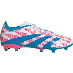 Adidas Junior Predator League FG - Cloud White/Solar Blue/Solar Pink