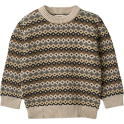 Wheat Elias Jacquard Sweater - Multi Blue