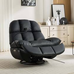 More4Homes Chicago Swivel & Rocker Auto Recliner Chair Black Armchair