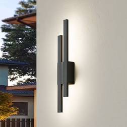 Lindby Sakari 2 LED Utomhus Vägglampa Svart Väggarmatur