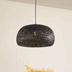 Lindby Hänglampa Eskil Ø 46,5 cm Svart Bambu Pendellampa