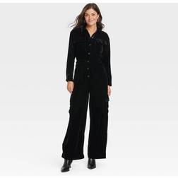 PrettyLittleThing Woven Long Sleeve Cargo Shirt - Black