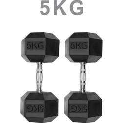 Dirty Pro Tools Dumbbells Rubber Encased Weights Set 5KG