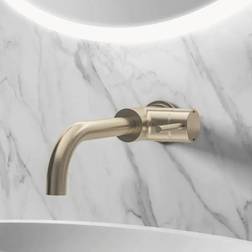 Eastbrook Meriden Wall Mounted Curved Spout Basin Mixer Tap Brass