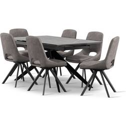 Oak Furnitureland Trento Grey Ceramic Extending Dining Table