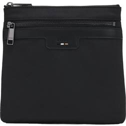 BOSS Texturerad Crossbody Väska Med Logotypdragkedja - Black