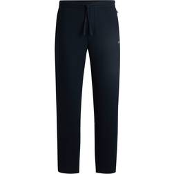 BOSS Waffle Mens Cotton Blend Pyjama Bottoms Embroidered Logo - Navy