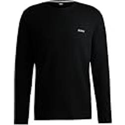 BOSS Waffle Cotton Blend Pyjama T-shirt - Black