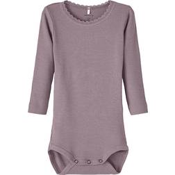 Name It Long Sleeve Rib Romper - Elderberry