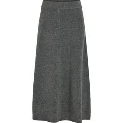 Vila Kjol viKenya HW Midi Knit Skirt - Grå