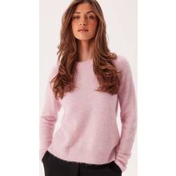 Selected Femme Slflulu LS Knit O-Neck - Bleached Mauve Detail