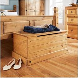 Home Source Corona Solid Pine Ottoman Bedding Box Chest