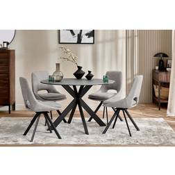 Oak Furnitureland Venice Grey Ceramic Round Dining Table