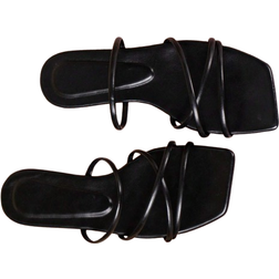 Shein Women'S Elegant And Comfortable Strappy Holiday Flat Sandals In Solid Color