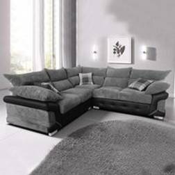 Sliding Wardrobes 4u Decco Black Grey Corner Sofa