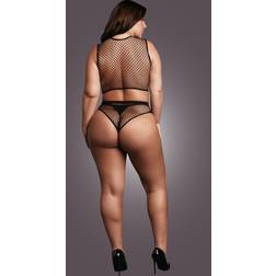 Le Désir Fishnet Set Plus Size - Black