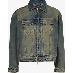 Represent Faded-wash Denim Jacket - Blue Cream