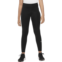 Nike Big Kid's Dri-FIT One Leggings - Black/White (DQ8836-010)