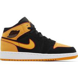 Nike Air Jordan 1 Mid SE GS - Black/Vivid Orange/Cardinal Red/White